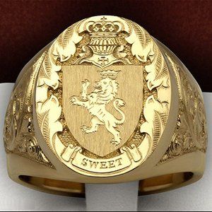 Stylish Punk Vintage Lion Design Animal Rock Rings for Men, MLNN1373